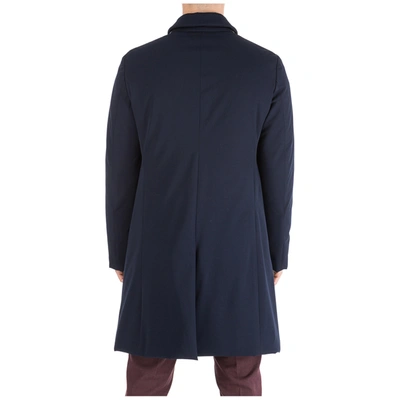 Shop Emporio Armani Men's Coat Overcoat In Blue