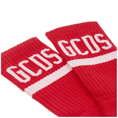 Shop Gcds Men's Low Socks Logo In Red