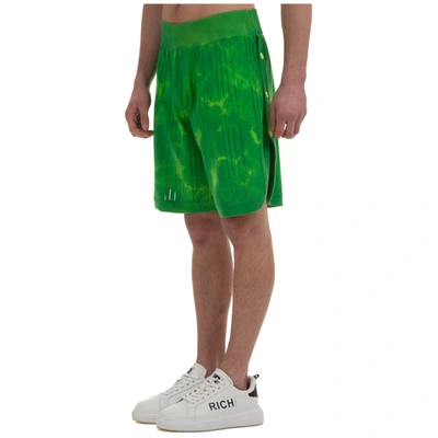 Shop Gcds Men's Shorts Bermuda Basket Logo In Green