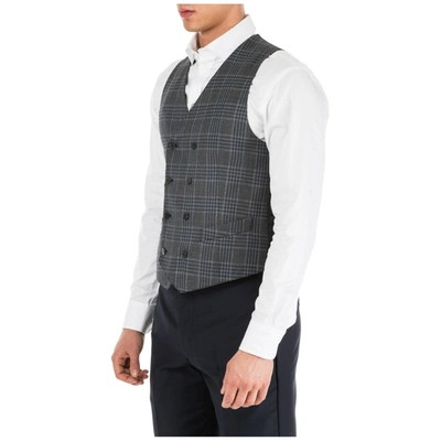 Shop Emporio Armani Men's Sweater Waistcoat Vest In Grey