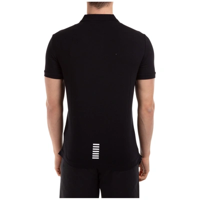 Shop Ea7 Men's Short Sleeve T-shirt Polo Collar In Black