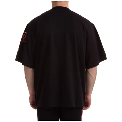 Shop Gcds Men's Short Sleeve T-shirt Crew Neckline Jumper Macro Logo In Black