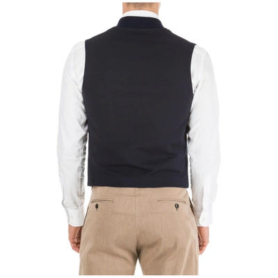 Shop Emporio Armani Men's Sweater Waistcoat Vest In Blue