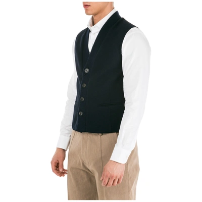 Shop Emporio Armani Men's Sweater Waistcoat Vest In Blue