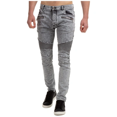 Shop Balmain Men's Jeans Denim In Grey