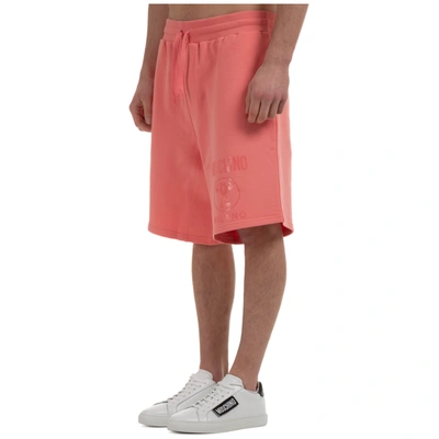 Shop Moschino Men's Shorts Bermuda Double Question Mark Slim Fit In Pink