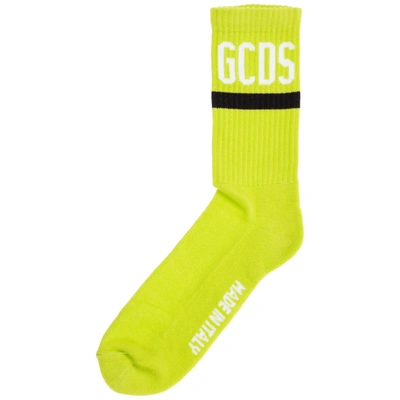 Shop Gcds Men's Low Socks Logo In Green