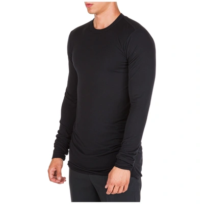 Shop Rick Owens Men's Long Sleeve T-shirt Crew Neckline In Black