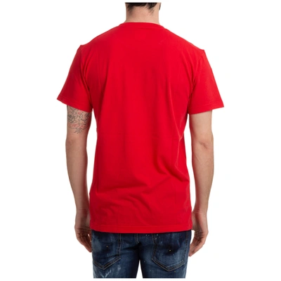 Shop Dsquared2 Men's Short Sleeve T-shirt Crew Neckline Jumper Ombre Logo In Red