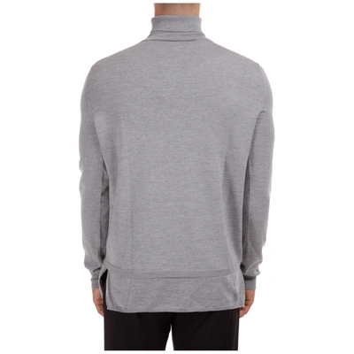 Shop Balmain Men's Polo Neck Turtleneck Jumper Sweater In Grey