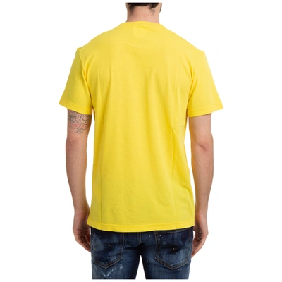 Shop Dsquared2 Men's Short Sleeve T-shirt Crew Neckline Jumper Ombre Logo In Yellow