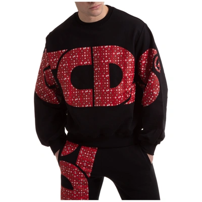 Shop Gcds Men's Sweatshirt Sweat  Macro Macro Logo In Black