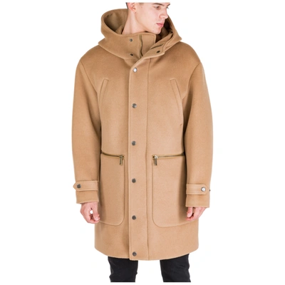 Shop Dsquared2 Men's Wool Coat Overcoat In Beige