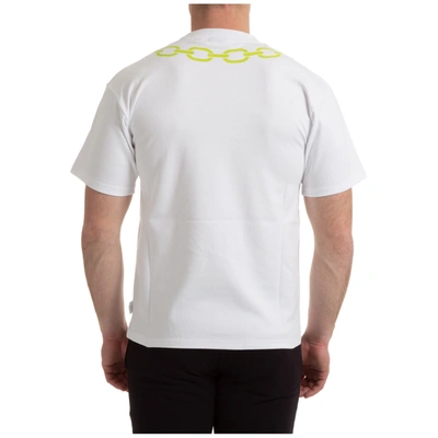 Shop Gcds Men's Short Sleeve T-shirt Crew Neckline Jumper Chain In White