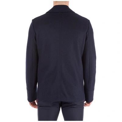 Shop Gucci Men's Double Breasted Coat Overcoat In Blue