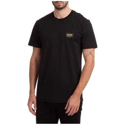 Shop Moschino Men's Short Sleeve T-shirt Crew Neckline Jumper In Black