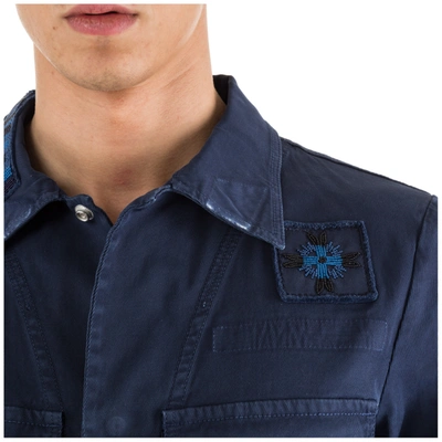 Shop Valentino Men's Outerwear Jacket Blouson In Blue