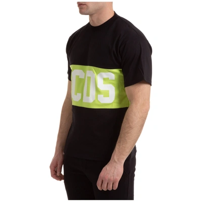 Shop Gcds Men's Short Sleeve T-shirt Crew Neckline Jumper Band Logo In Black