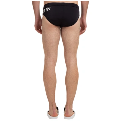 Shop Balmain Brief Swimsuit In Black