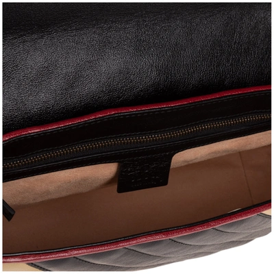 Shop Gucci Women's Leather Shoulder Bag Gg Marmont In Black