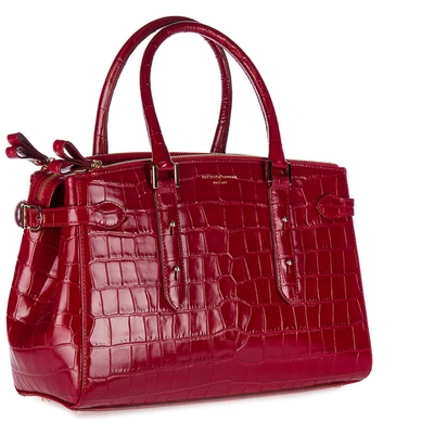 Shop Aspinal Of London Women's Leather Handbag Shopping Bag Purse Brook Street In Red