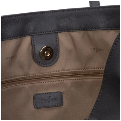 Shop Hogan Women's Leather Shoulder Bag In Grey
