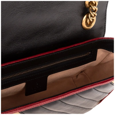 Shop Gucci Women's Leather Shoulder Bag Gg Marmont Piccola In Black