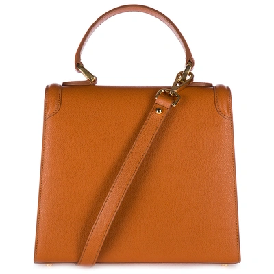 Shop D'este Women's Leather Handbag Shopping Bag Purse Monaco In Orange