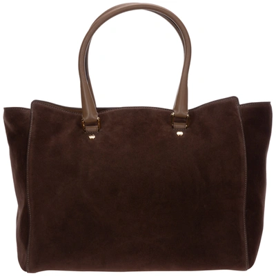 Shop Hogan Women's Suede Shoulder Bag In Brown