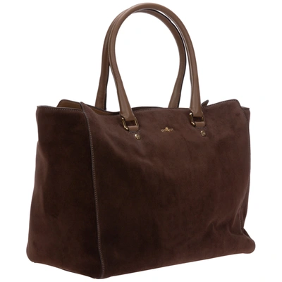 Shop Hogan Women's Suede Shoulder Bag In Brown