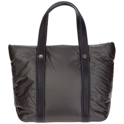 Shop Hogan Women's Nylon Handbag Shopping Bag Purse In Grey