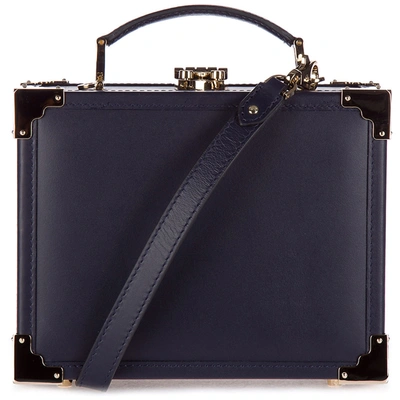 Shop Aspinal Of London Women's Leather Clutch Handbag Bag Purse   Trunk In Blue