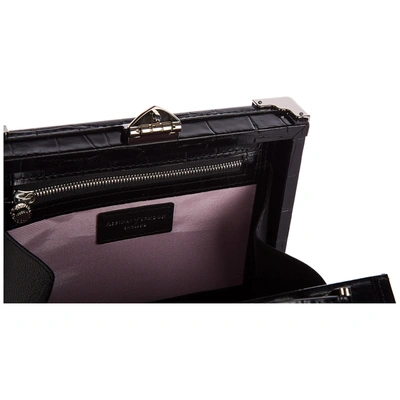 Shop Aspinal Of London Women's Leather Clutch Handbag Bag Purse  Trunk In Black