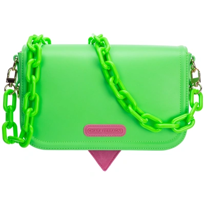 Shop Chiara Ferragni Women's Cross-body Messenger Shoulder Bag  Eyelike In Green