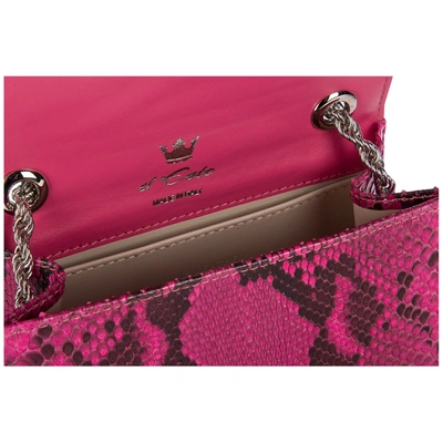 Shop D'este Women's Clutch With Shoulder Strap Handbag Bag Purse  Pitone In Pink