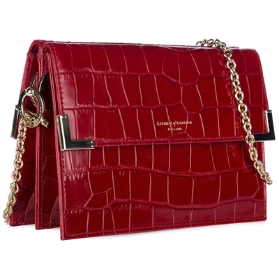 Shop Aspinal Of London Women's Leather Shoulder Bag Chelsea In Red