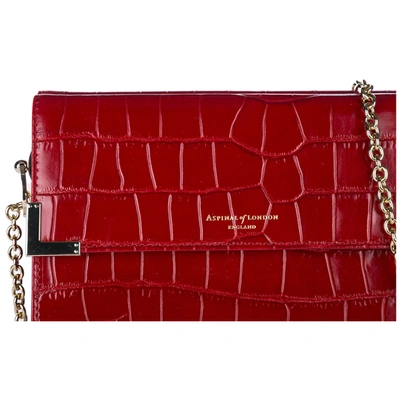 Shop Aspinal Of London Women's Leather Shoulder Bag Chelsea In Red