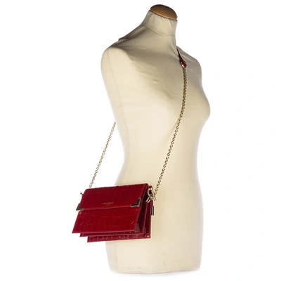 Shop Aspinal Of London Women's Leather Shoulder Bag Chelsea In Red