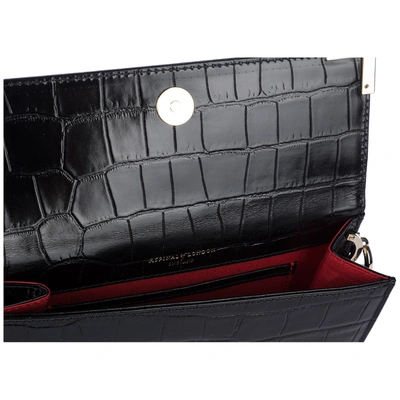 Shop Aspinal Of London Women's Leather Shoulder Bag Chelsea In Black