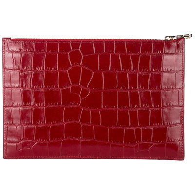 Shop Aspinal Of London Women's Leather Clutch Handbag Bag Purse  Large Essential Flat Pouch In Red