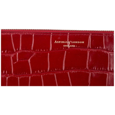 Shop Aspinal Of London Women's Leather Clutch Handbag Bag Purse  Large Essential Flat Pouch In Red