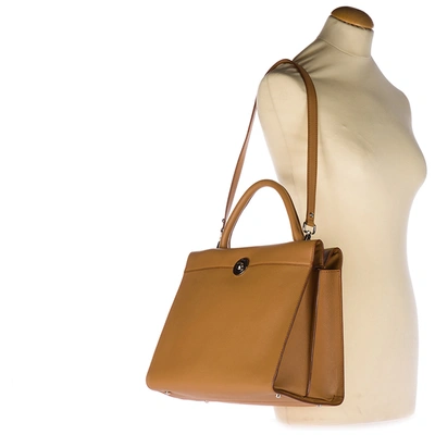 Shop D'este Women's Leather Handbag Shopping Bag Purse Paris In Beige