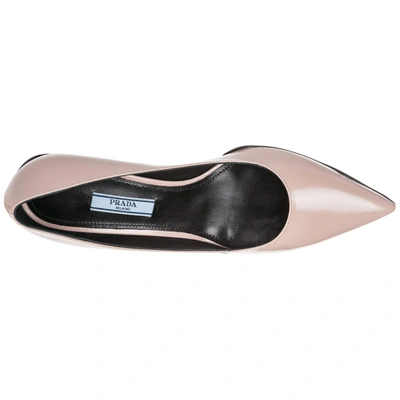 Shop Prada Women's Leather Pumps Court Shoes High Heel'opanca In Pink