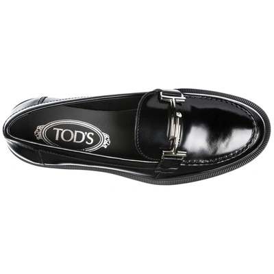 Shop Tod's Women's Leather Pumps Court Shoes High Heel Double T In Black