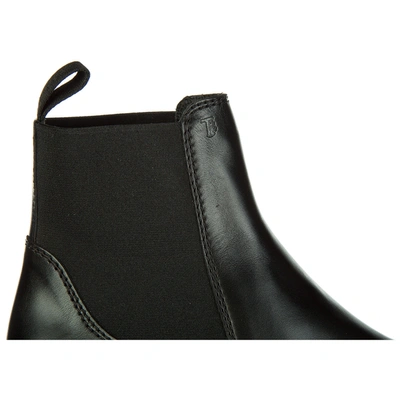 Shop Tod's Women's Leather Ankle Boots Booties In Black