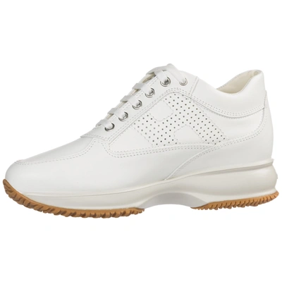Shop Hogan Women's Shoes Leather Trainers Sneakers Interactive In White