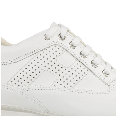 Shop Hogan Women's Shoes Leather Trainers Sneakers Interactive In White
