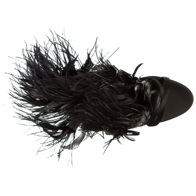 Shop Prada Women's Heel Sandals Piume In Black