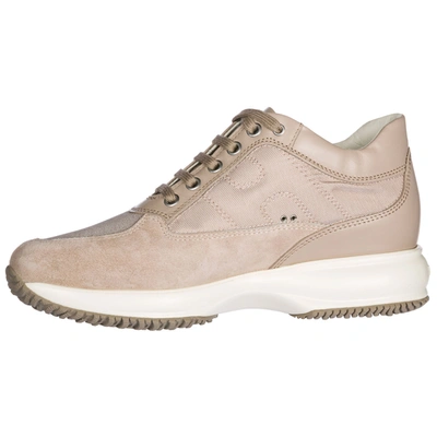 Shop Hogan Women's Shoes Suede Trainers Sneakers  Interactive In Beige