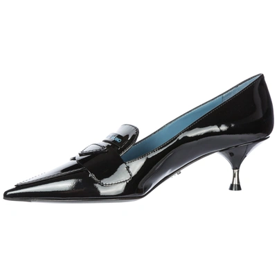 Shop Prada Women's Leather Pumps Court Shoes High Heel In Black